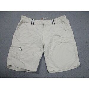 Simms Guide Shorts Mens Large Beige Fishing Nylon Zip Cargo Pocket 9 Inseam